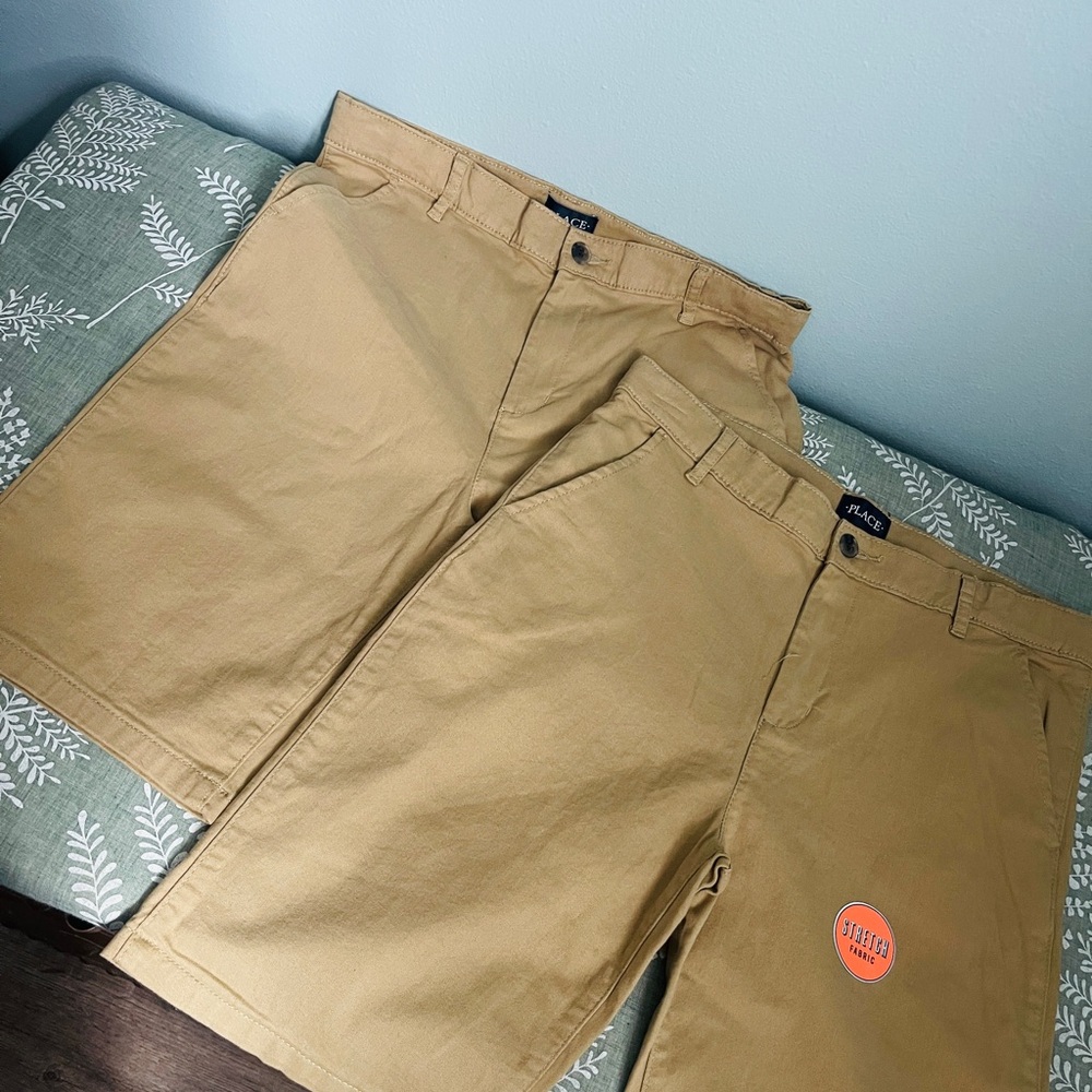 Bundle: size 16 boys khaki shorts for school   NWOT
